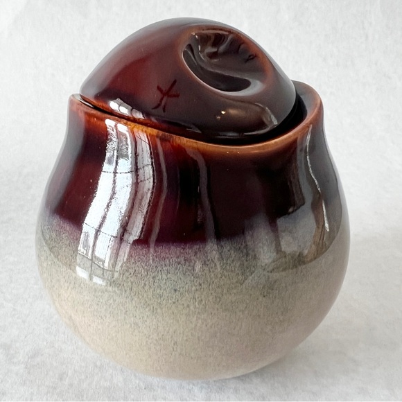 Japanese Sugar Bowl & Creamer Set Sango Nova Brown Stoneware Pottery 4933 - Picture 5 of 11